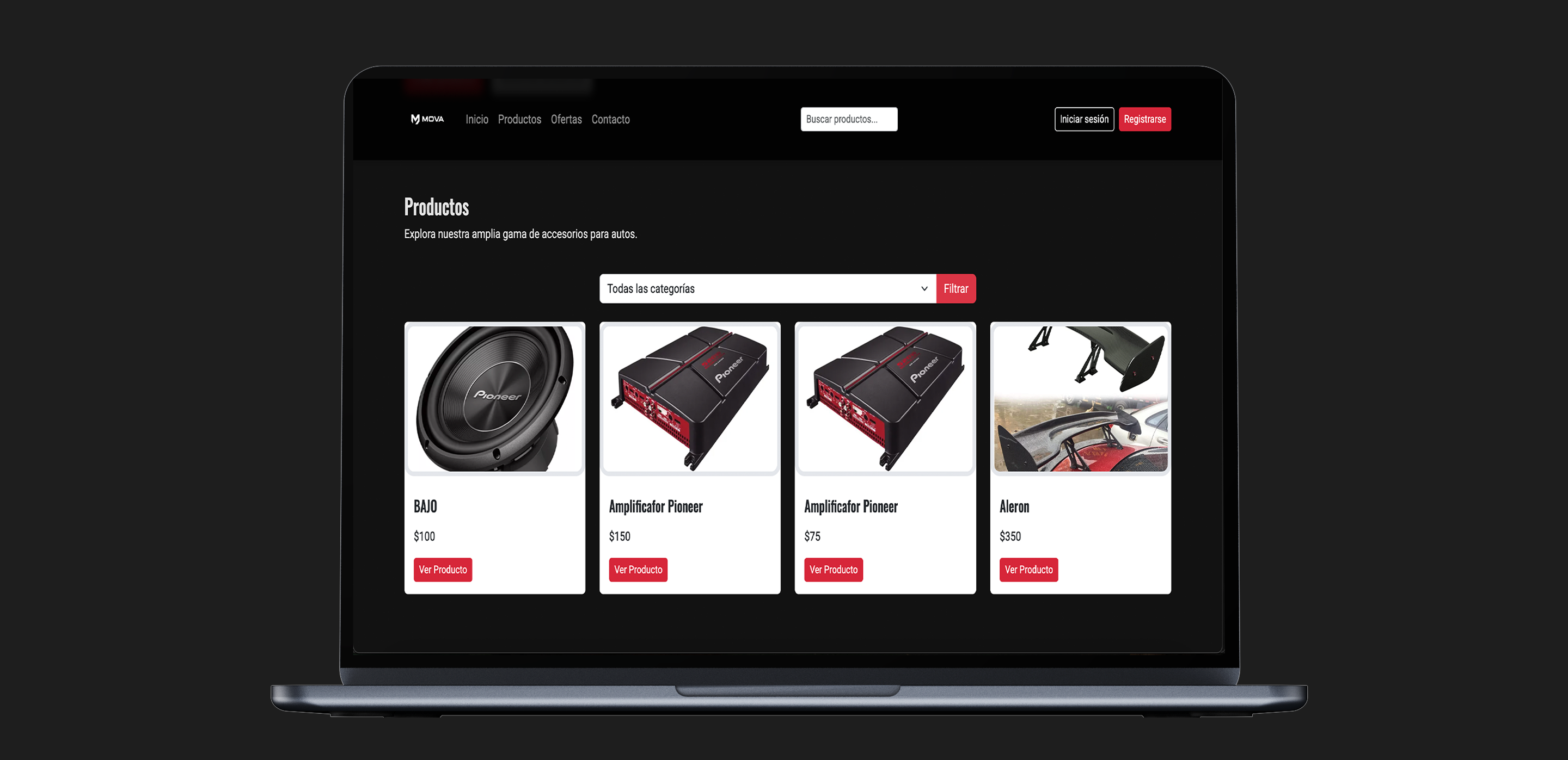 MOVA product detail and cart